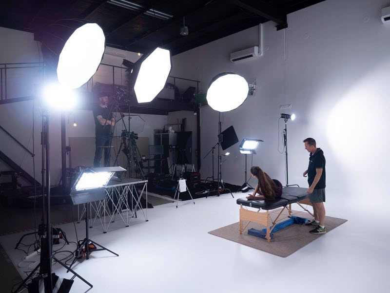 Studio filming for Stretching Certificate