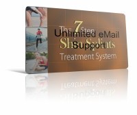 The 7-step Shin Splints Treatment system with unlimited email support, emphasizing the structured approach to customer assistance